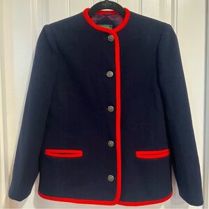 Trachten aus Osterreich von Mackintosh Navy Wool Jacket with Red Trim. Medium.